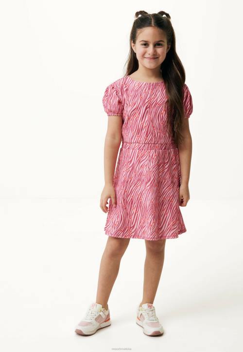 MEXX haljina kratkih rukava print losos ružičasta B4DB750 djevojke - MEXX koferi