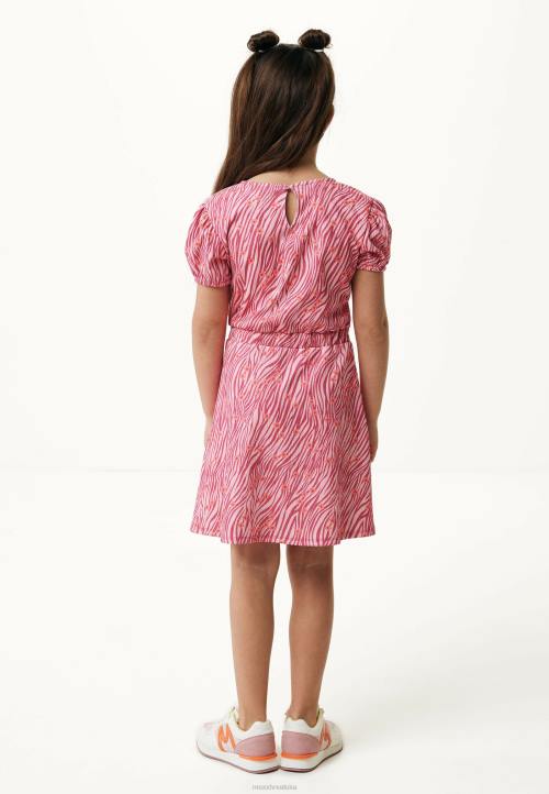 MEXX haljina kratkih rukava print losos ružičasta B4DB750 djevojke - MEXX koferi