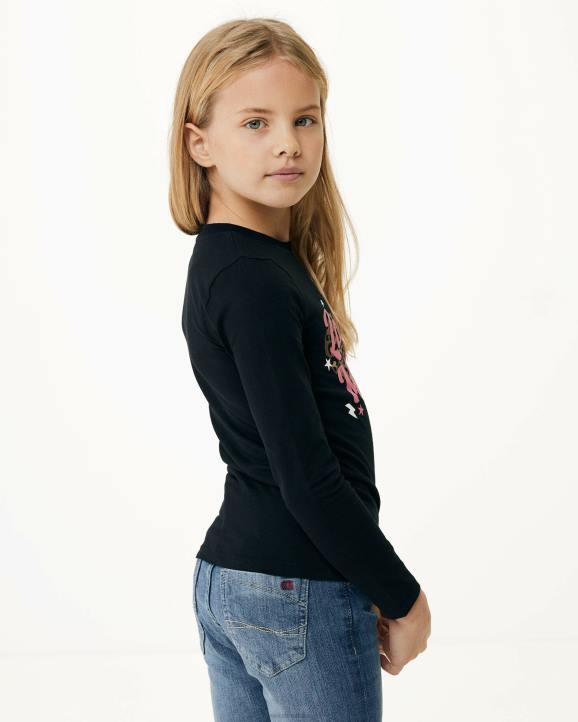 MEXX crna majica s umjetničkim djelom dugih rukava schwarz B4DB836 djevojke - MEXX sale