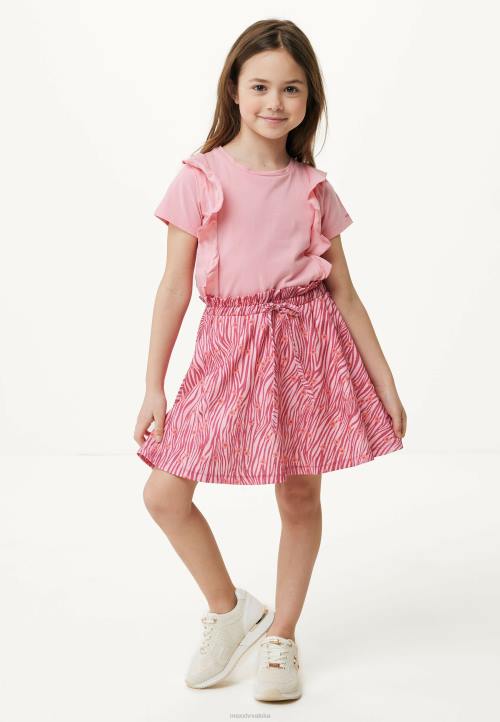 MEXX majica kratkih rukava s volanima losos ružičasta B4DB749 djevojke - MEXX woman