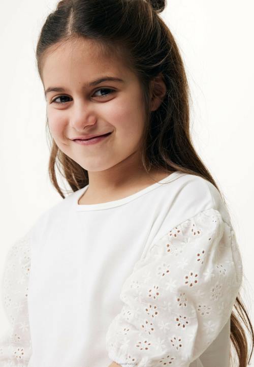 MEXX natikače - MEXX majica s izvezenim rukavima u bijeloj boji bež B4DB765 djevojke