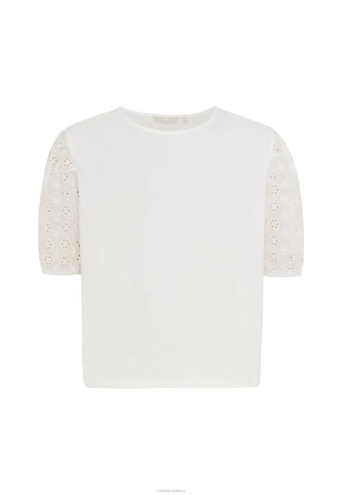 MEXX natikače - MEXX majica s izvezenim rukavima u bijeloj boji bež B4DB765 djevojke