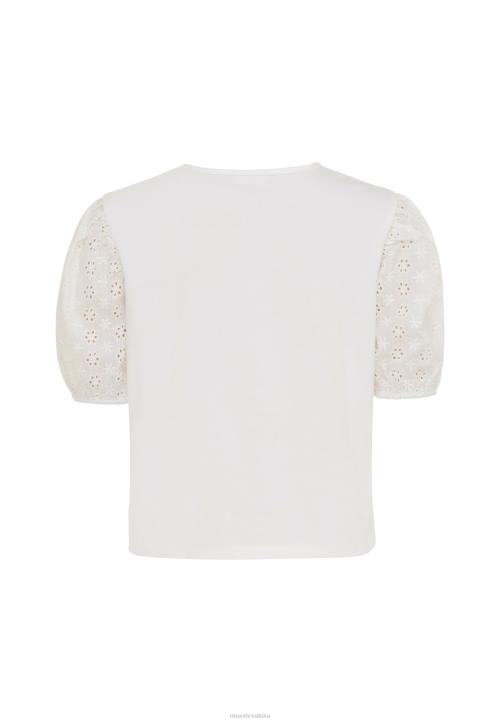 MEXX natikače - MEXX majica s izvezenim rukavima u bijeloj boji bež B4DB765 djevojke