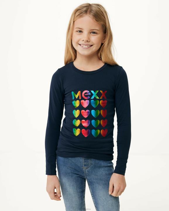 MEXX cizme - MEXX majica s logom u tamnoplavoj svjetlucavoj boji plava B4DB823 djevojke