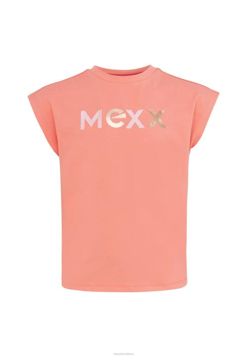 MEXX tenisice - MEXX majica s logotipom kratkih rukava koraljna naranča B4DB762 djevojke