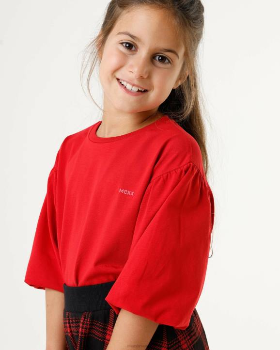 MEXX tenisice - MEXX majica s puf rukavima Crvena B4DB815 djevojke