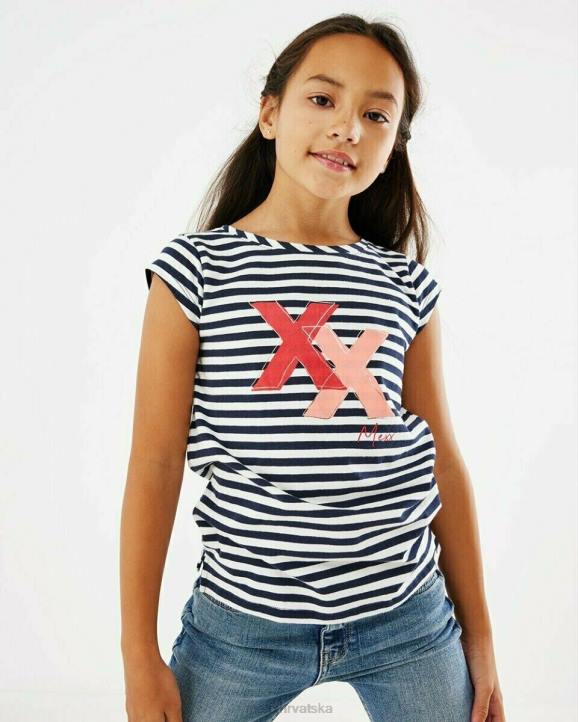 MEXX cizme - MEXX prugasta umjetnička majica tamnoplava plava B4DB874 djevojke
