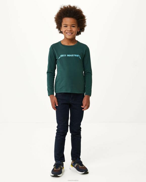 MEXX tamna majica dugih rukava s logotipom zelena B4DB942 dječaci - MEXX sandale