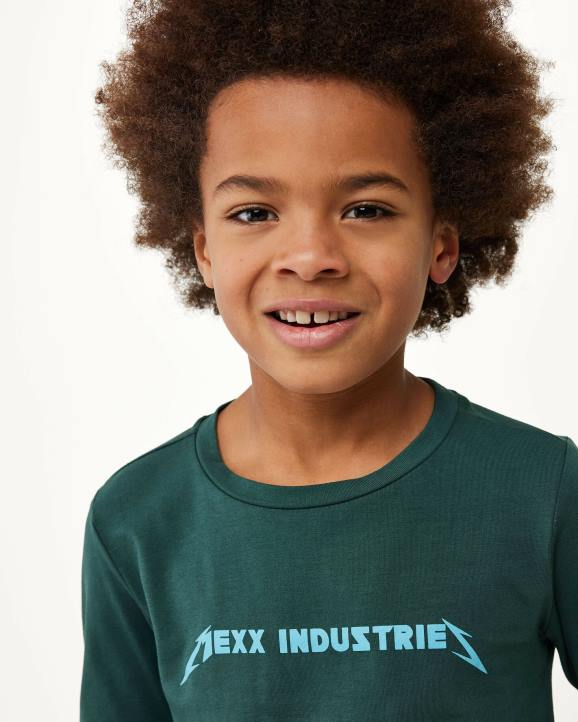 MEXX tamna majica dugih rukava s logotipom zelena B4DB942 dječaci - MEXX sandale