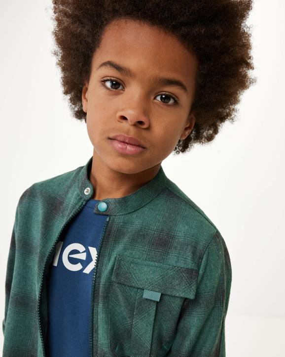 MEXX karirani patentni zatvarač kroz tamnu košulju zelena B4DB945 dječaci - MEXX koferi