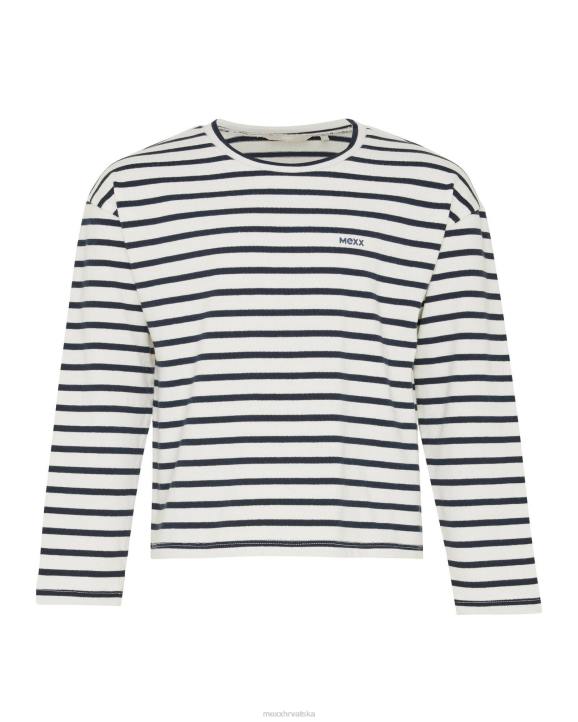 MEXX prugasti džemper spuštenog ramena bijela B4DB827 djevojke - MEXX sale