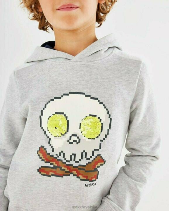 MEXX šljokice pulover s kapuljačom sivi melee siva B4DB972 dječaci - MEXX sale