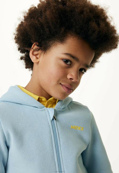 MEXX cizme - MEXX patentni zatvarač kroz svijetlu majicu s kapuljačom plava B4DB889 dječaci