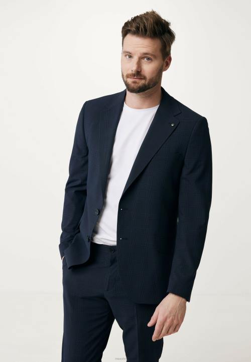 MEXX natikače - MEXX jednoredni karirani blejzer tamnoplavi plava B4DB467 muškarci