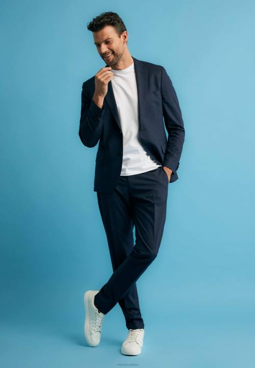 MEXX natikače - MEXX jednoredni karirani blejzer tamnoplavi plava B4DB467 muškarci