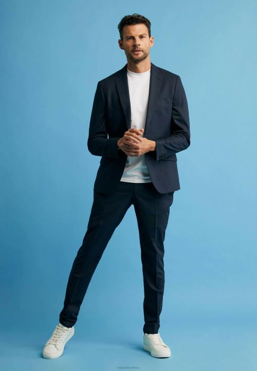 MEXX natikače - MEXX jednoredni karirani blejzer tamnoplavi plava B4DB467 muškarci