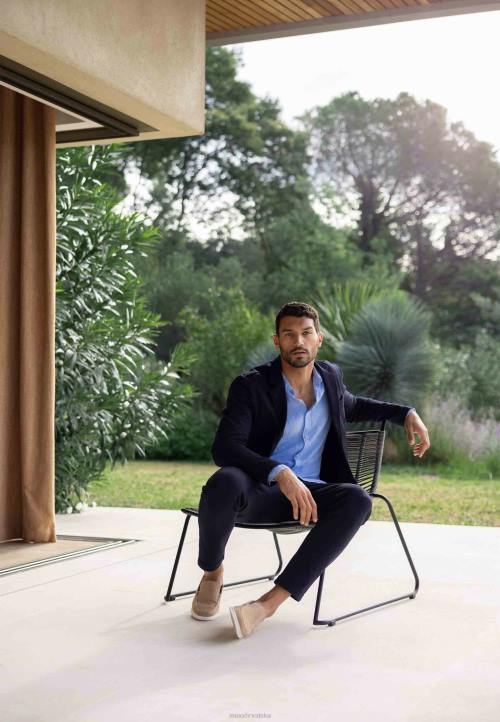 MEXX hlače od rastezljive tkanine tamnoplave plava B4DB466 muškarci - MEXX sandale