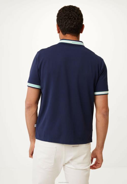 MEXX kratki rukavi pique polo pređa boja tamnoplava plava B4DB494 muškarci - MEXX shoe
