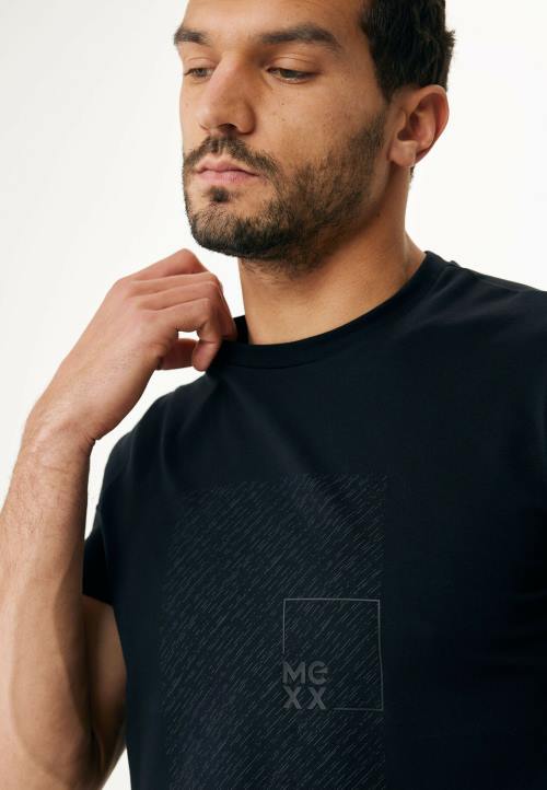 MEXX majica kratkih rukava gumeni print crna schwarz B4DB489 muškarci - MEXX sandale