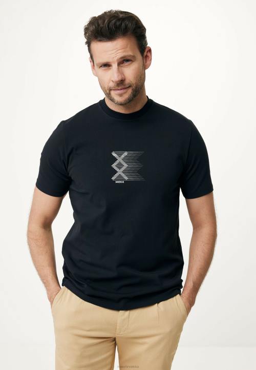 MEXX majica kratkih rukava gumeni print crna schwarz B4DB490 muškarci - MEXX koferi