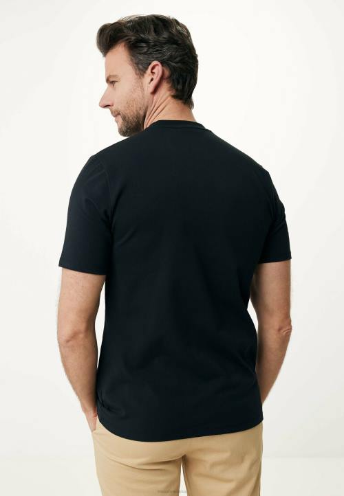 MEXX majica kratkih rukava gumeni print crna schwarz B4DB490 muškarci - MEXX koferi