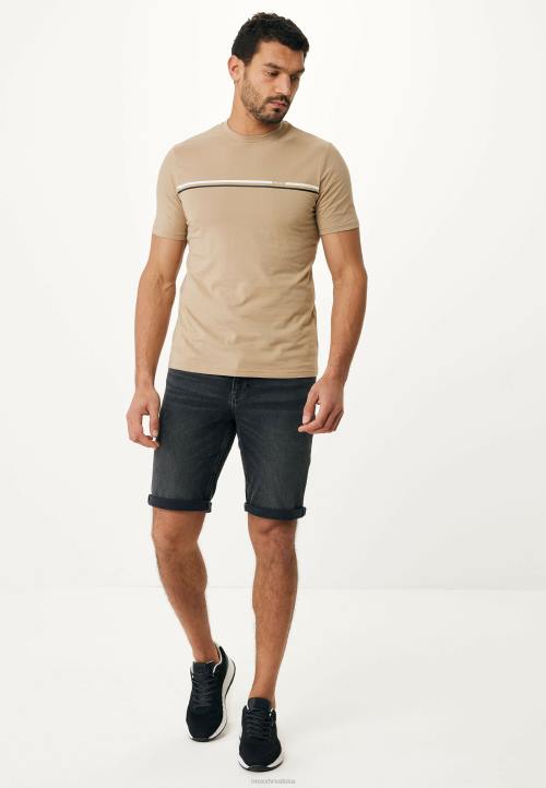 MEXX shoes sale - MEXX majica kratkih rukava s prugama na prsima pijesak bež B4DB475 muškarci