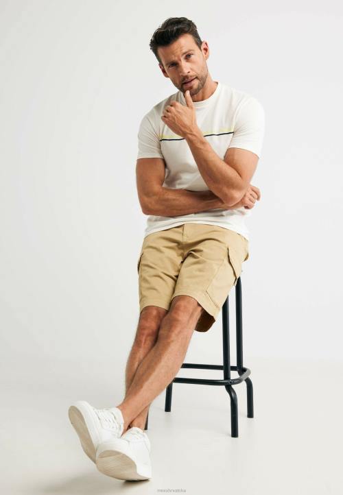 MEXX Hrvatska - MEXX majica kratkih rukava s prugama na prsima sivo bijela bež B4DB473 muškarci