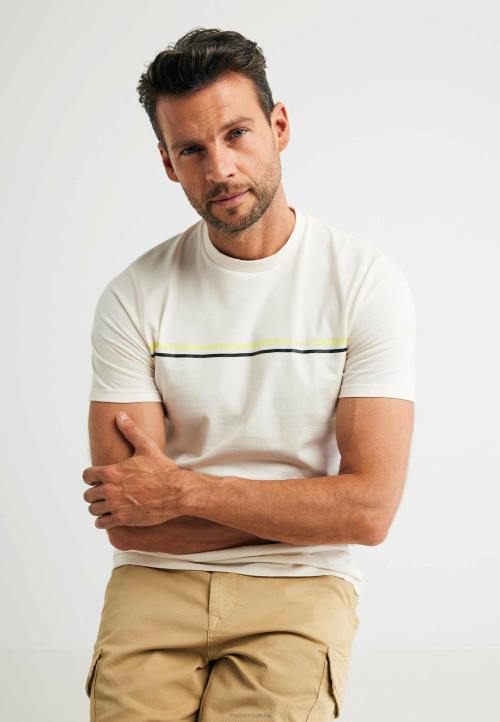 MEXX Hrvatska - MEXX majica kratkih rukava s prugama na prsima sivo bijela bež B4DB473 muškarci