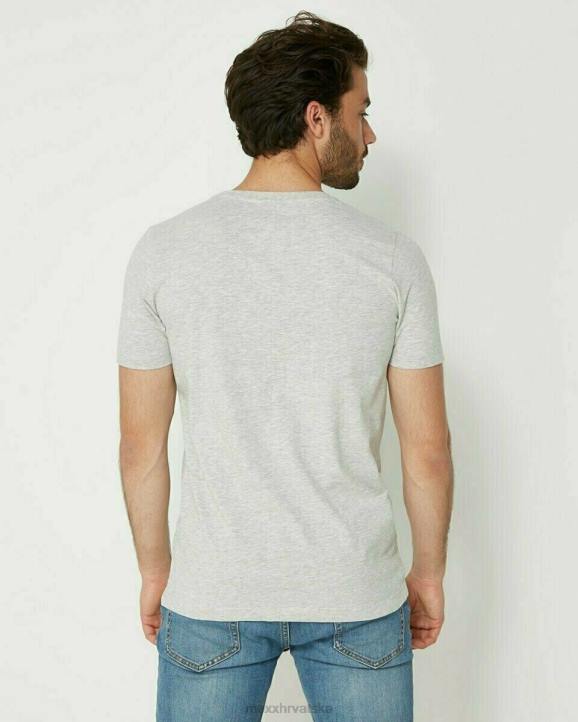 MEXX cizme - MEXX majica s okruglim izrezom melange siva B4DB648 muškarci