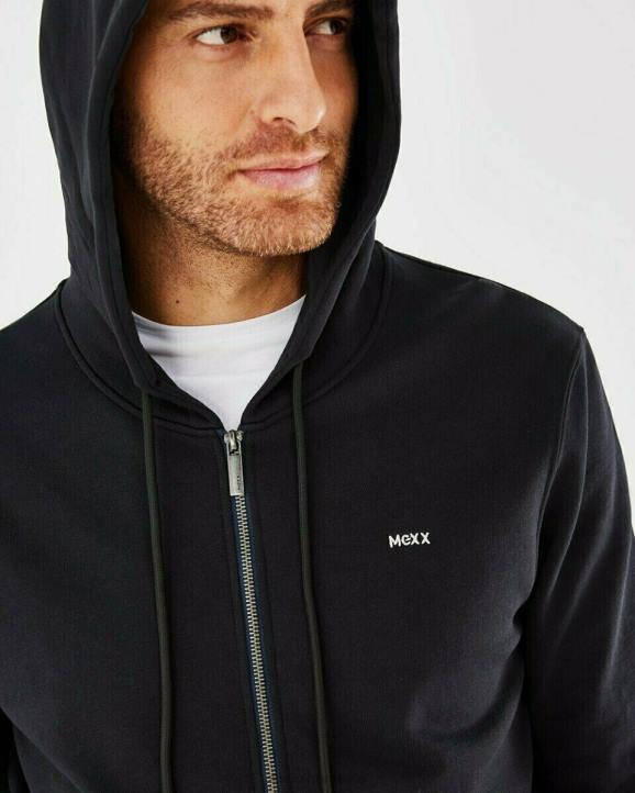 MEXX crni kardigan s kapuljačom schwarz B4DB619 muškarci - MEXX shoe
