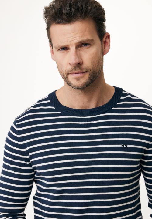 MEXX shoes sale - MEXX pulover s okruglim ovratnikom mornarski plava B4DB546 muškarci