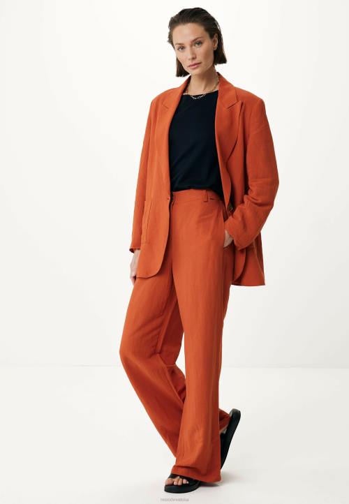 MEXX Hrvatska - MEXX laneni jednoredni sako cigla naranča B4DB87 žene