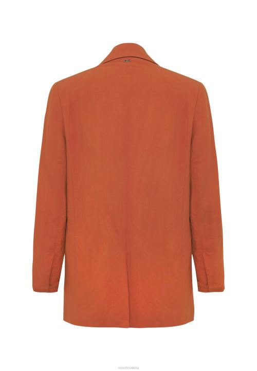 MEXX Hrvatska - MEXX laneni jednoredni sako cigla naranča B4DB87 žene