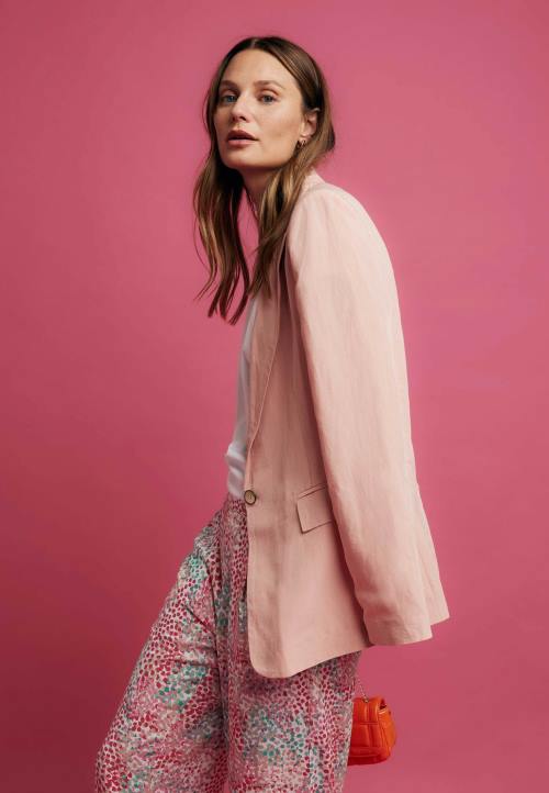 MEXX laneni jednoredni sako ružičasta B4DB48 žene - MEXX shoe