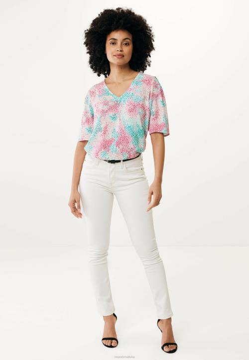 MEXX natikače - MEXX bluza kratkih rukava plavozelena ružičasta B4DB26 žene