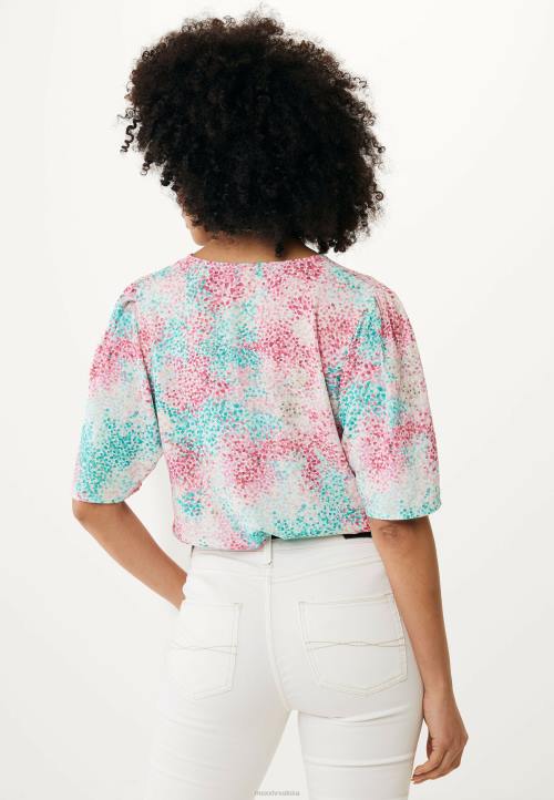 MEXX natikače - MEXX bluza kratkih rukava plavozelena ružičasta B4DB26 žene