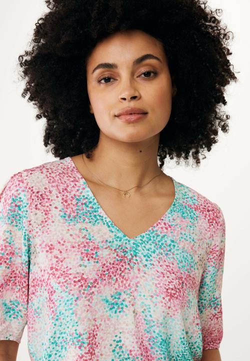 MEXX natikače - MEXX bluza kratkih rukava plavozelena ružičasta B4DB26 žene