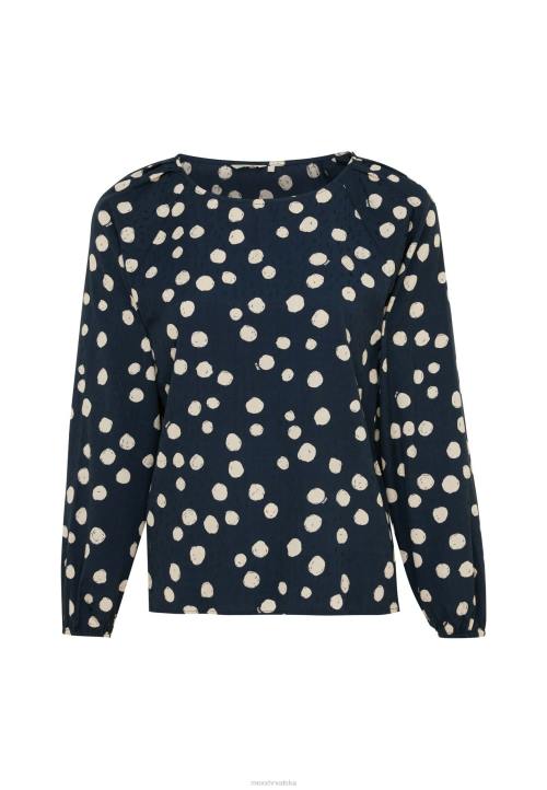 MEXX natikače - MEXX bluza s okruglim nabranim dekolteom tamnoplava plava B4DB62 žene