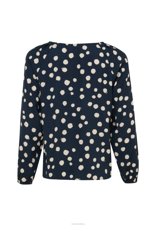 MEXX natikače - MEXX bluza s okruglim nabranim dekolteom tamnoplava plava B4DB62 žene