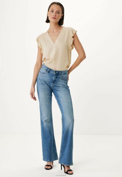 MEXX cizme - MEXX bluza s v-izrezom leptir rukavi svijetli pijesak bež B4DB57 žene