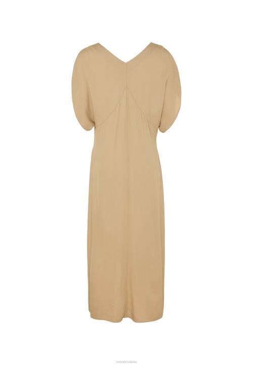 MEXX duga haljina s v-izrezom, rukavi pijesak bež B4DB29 žene - MEXX sale