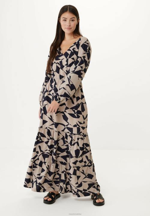 MEXX natikače - MEXX haljina dugih rukava s v-izrezom bež B4DB65 žene