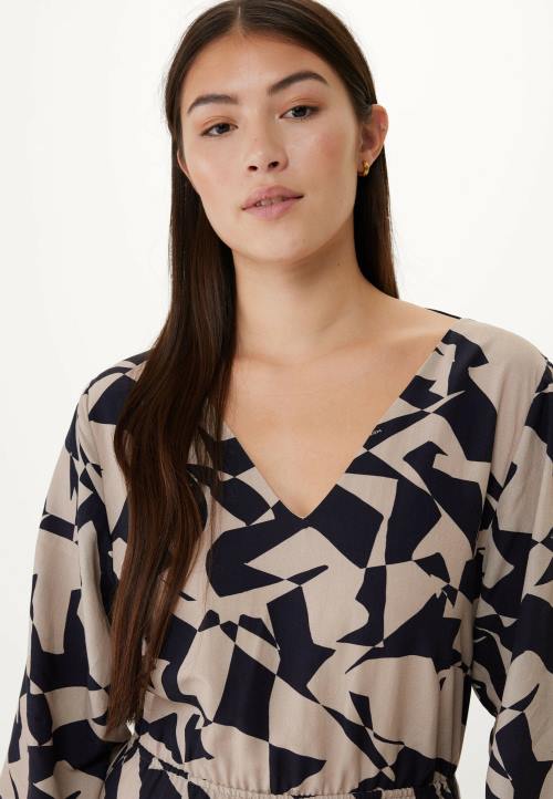 MEXX natikače - MEXX haljina dugih rukava s v-izrezom bež B4DB65 žene