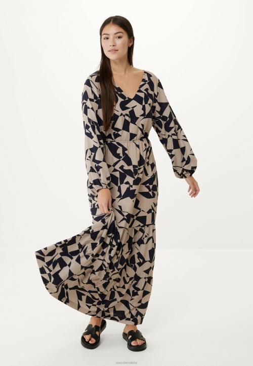 MEXX natikače - MEXX haljina dugih rukava s v-izrezom bež B4DB65 žene