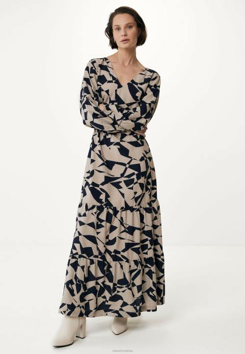 MEXX natikače - MEXX haljina dugih rukava s v-izrezom bež B4DB65 žene