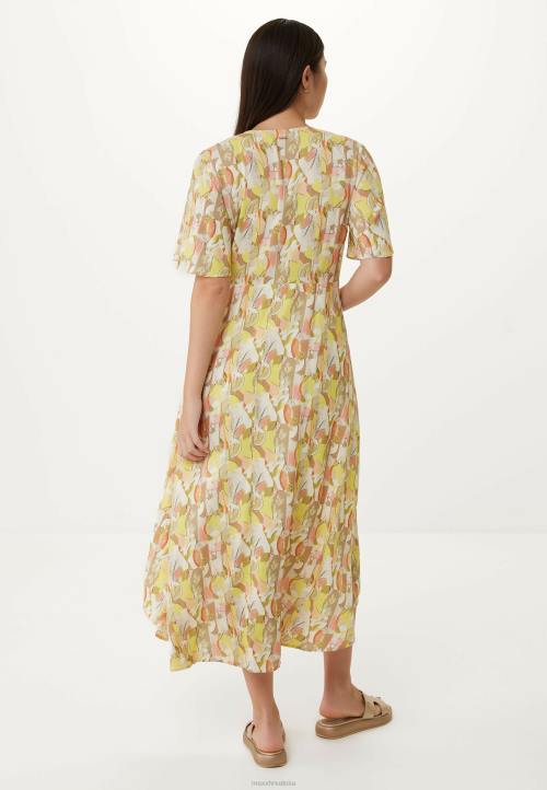 MEXX haljina s omotom kratkih rukava limeta žuta boja B4DB83 žene - MEXX sale