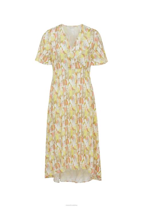 MEXX haljina s omotom kratkih rukava limeta žuta boja B4DB83 žene - MEXX sale