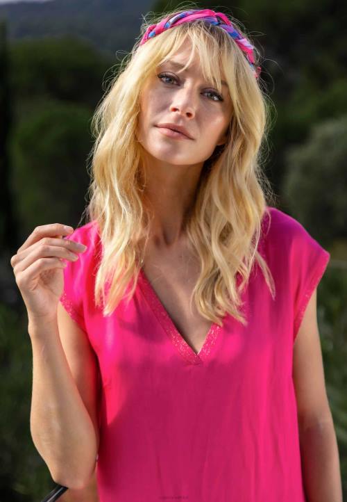 MEXX natikače - MEXX vruća haljina s v-izrezom bez rukava ružičasta B4DB16 žene