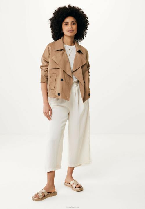 MEXX natikače - MEXX lepršave 3/4 hlače bijele boje bež B4DB61 žene