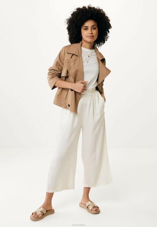 MEXX natikače - MEXX lepršave 3/4 hlače bijele boje bež B4DB61 žene